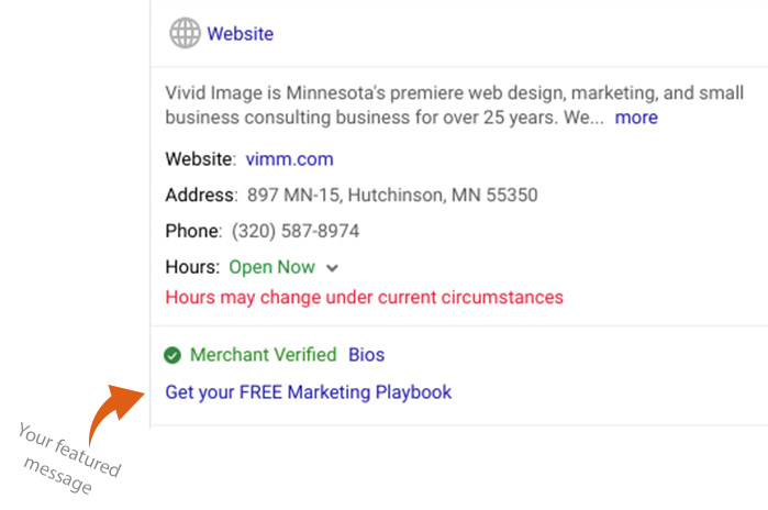 Featured Message Example